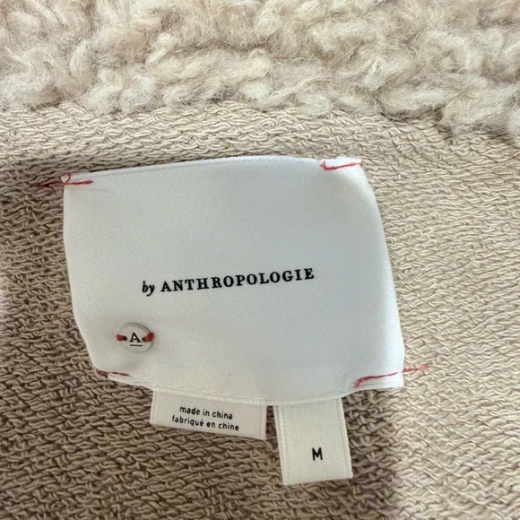 Anthropologie faux shearling-trimmed cropped sweater coat. - Picture 9 of 10